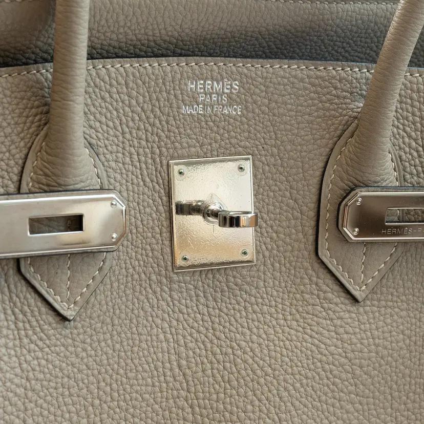 HERMES バーキン35 トゥルティエールグレー トゴ シルバー金具 □J刻印の写真