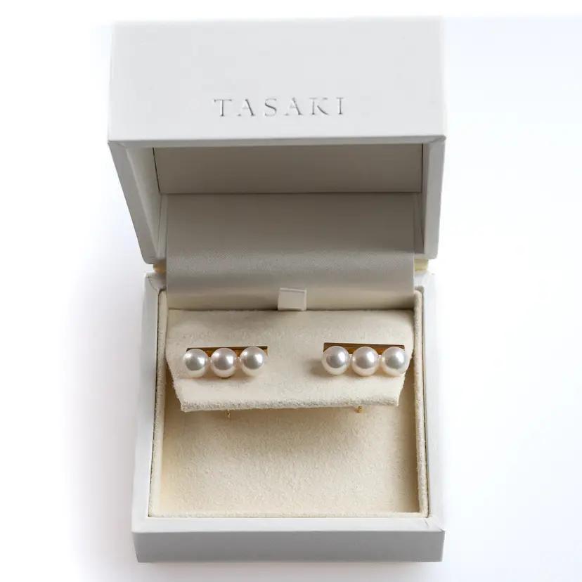 TASAKI バランス ピアス イエローゴールド 3Pパール K18YGの写真