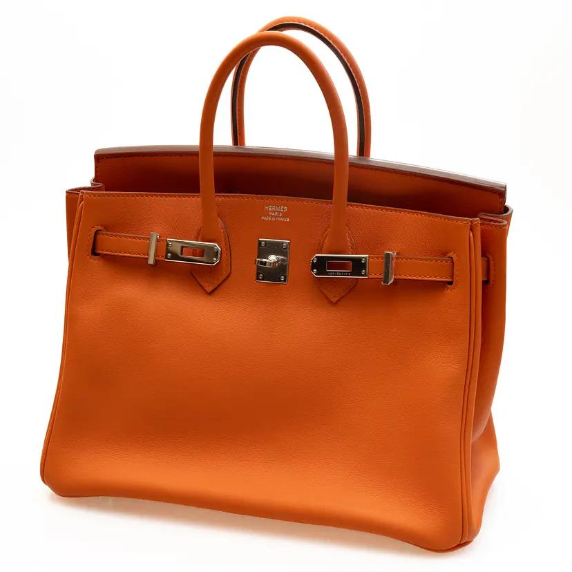 HERMES バーキン25 オレンジ スイフト シルバー金具 X刻印の写真