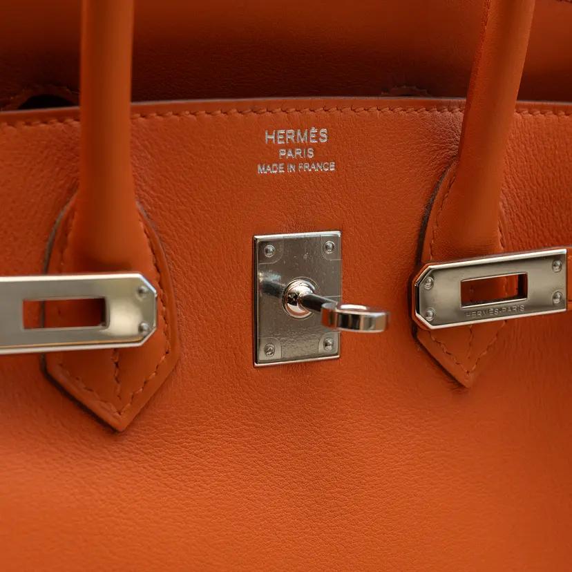 HERMES バーキン25 オレンジ スイフト シルバー金具 X刻印の写真